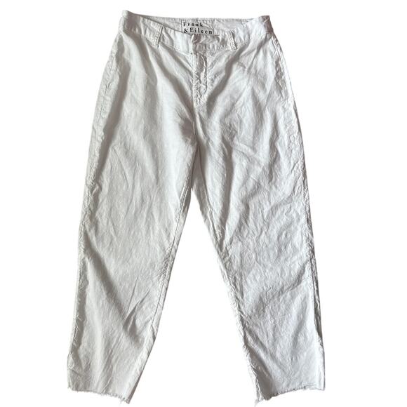 Frank & Eileen Kinsale Italian Woven Performance Linen-Blend Pants White Size 6 - Picture 3 of 11